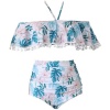 Iconix Daughter Off Shoulder Blue Fern Printed Photo