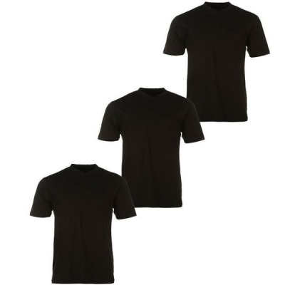 Photo of Donnay Men's Three Pack V Neck T-Shirt - Black