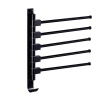 5-Arm Wall Mount Swivel Towel Bar Rack with Hooks Photo