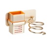Wall Mount Spiral Spring Hair Dryer Hanging Rack - Gold Photo