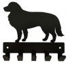Border Collie Key Rack & Leash Hanger - 5 Hooks - Black Photo