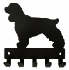 Cocker Spaniel Key Rack & Leash Hanger - 5 Hooks - Black Photo