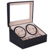 6 4 PU Leather Automatic Watch Winder Box Photo