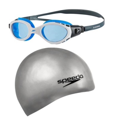 Photo of Goggles Speedo Blue & Grey Cap