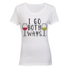 I Go Both Ways! - Ladies - T-Shirt - White Photo