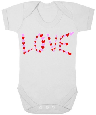 Photo of The Funky Shop - White Baby Grow - Love In Heart
