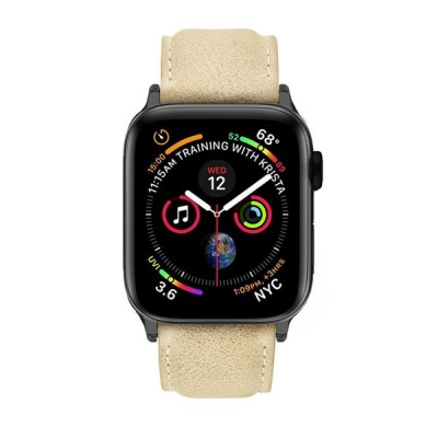Photo of Apple Colton James Leather Strap for Black/Space Grey 44mm Watch-Sandstone