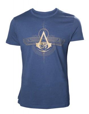 JINX Assassins Creed Gold Crest Mens T shirt Blue