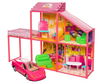 Photo of Kalabazoo 99 Piece My Lovely Villa & Car Set - Pink
