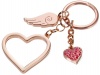 TROIKA Keyring with 3 charms LOVE IS IN THE AIR Rose Gold Colour