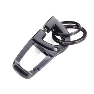 TROIKA Keyring Carabiner with Innovative Click Mechanism D CLICK