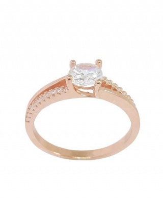 Photo of Miss Jewels 0.81ctw Cubic Zirconia Rose Gold Plated Split Band Ring- Size O