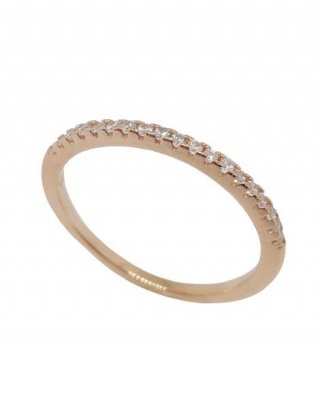 Photo of Miss Jewels Rose Gold Plated 0.19ctw Cubic Zirconia Eternity Band- Size O