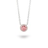 0.50ct Pink Round Halo 9k White Gold Chain Photo