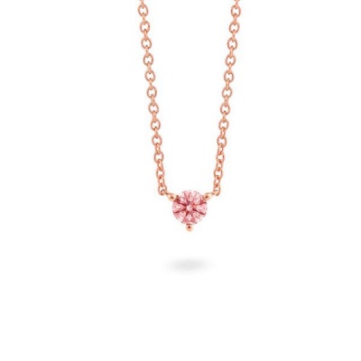 Photo of Pure Jewellery 0.25ct Pink Round Solitaire 9k Rose Gold Chain