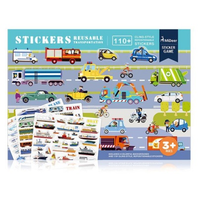 Photo of Mideer Reusable Stickers - Transportation: 110 Pieces