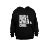 Beer & Pizza & Netflix & Chill - Hoodie - Black Photo