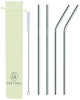 Gretmol Reusable Stainless Steel Straws Bent & Straight with Brush - 4 Pack Photo