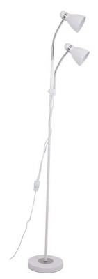 Photo of Bright Star Lighting - White Metal And Polished Chrome Floor Lamp