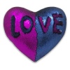 Heart Shaped Mermaid Colour Changing Sequin Pillow - Royal Blue & Violet Photo