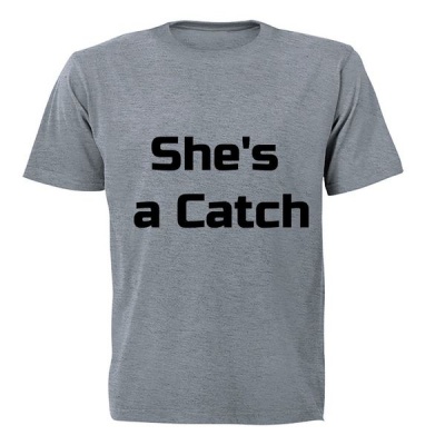 Photo of BuyAbility She's a Catch! - Mens T-Shirt - Grey