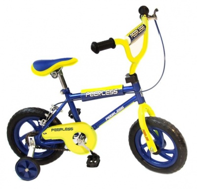 Photo of Peerless 12" BMX Bike with Training Wheels - Blue & Yellow