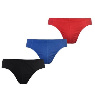 Slazenger Mens 3 Pack Briefs Black Blue Red