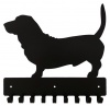 Eboy Steel Basset Key Rack & Dog Leash Hanger with 9 Hooks - Black Photo