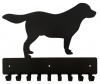 Golden Retriever Key Rack & Leash Hanger with 9 Hooks - Black Photo
