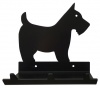 Scottish Terrier Key Rack Glasses & Leash Holder with 3 Hooks - Black Photo