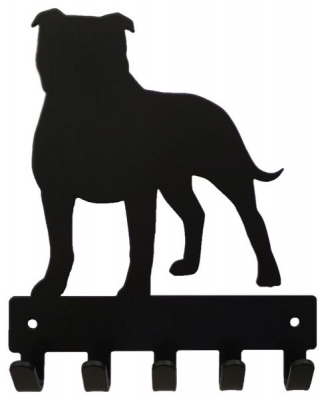 Photo of Eboy Steel Staffordshire Terrier Key Rack & Leash Hanger - 5 Hooks - Black