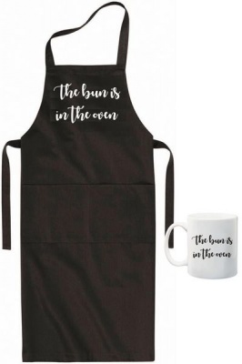 Photo of Qtees Africa The bun is in the oven apron& mug combo