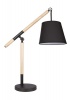 Bright Star Lighting - Metal And Wood Table Lamp With Black Fabric Shade Photo