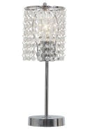 Bright Star Lighting Polished Chrome Table Lamp With Clear Acrylic Crystals