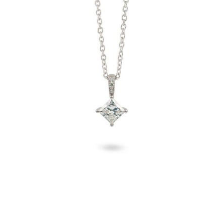 Photo of Pure Jewellery 0.50ct Diamond Necklace pavé 9k White Gold Chain