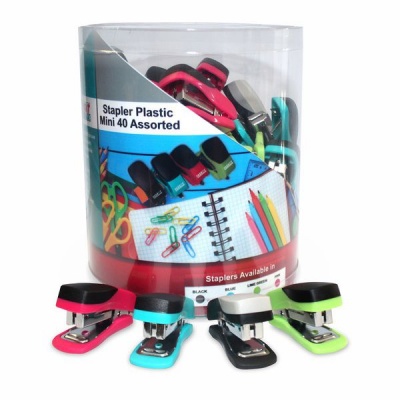 Photo of Parrot Products Parrot: 40 Mini Assorted Plastic Staplers