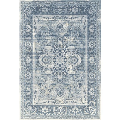 Waltex Area Rug Stressed Medalion Blue Haze