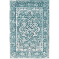 Waltex Area Rug Stressed Medalion Teal