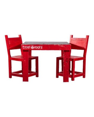 Photo of Beetroot Inc. Kiddies Blackboard Table and Chairs - Red