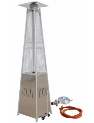 Photo of Patio Heater- Stainless Steel Gas Flame Pyramid Patio Heater