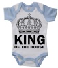 King Of The House - Blue/White Baby Grow Photo