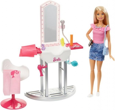 Photo of Barbie Doll with Hair Salon Accessories
