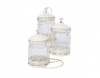 Set of 3 Jars on Metal Shelf - Beige Photo