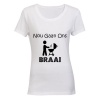 Nou Gaan Ons Braai! - Ladies - T-Shirt - White Photo