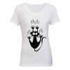 Hang On Cat! - Ladies - T-Shirt - White Photo