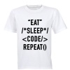 Eat - Sleep - Code - Repeat - Adults - T-Shirt - White Photo