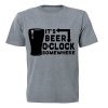 It's Beer O'Clock Somewhere - Adults - T-Shirt - Grey Photo