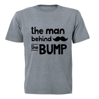 Photo of BuyAbility The Man Behind the Bump! - Mens - T-Shirt - Grey
