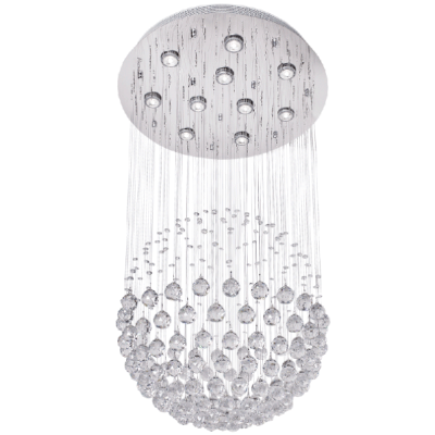 Photo of Bright Star Lighting Stainless Steel Drop Tier Crystal Pendant