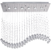Bright Star Lighting Small Stainless Steel Drop Tier Crystal Pendant Photo